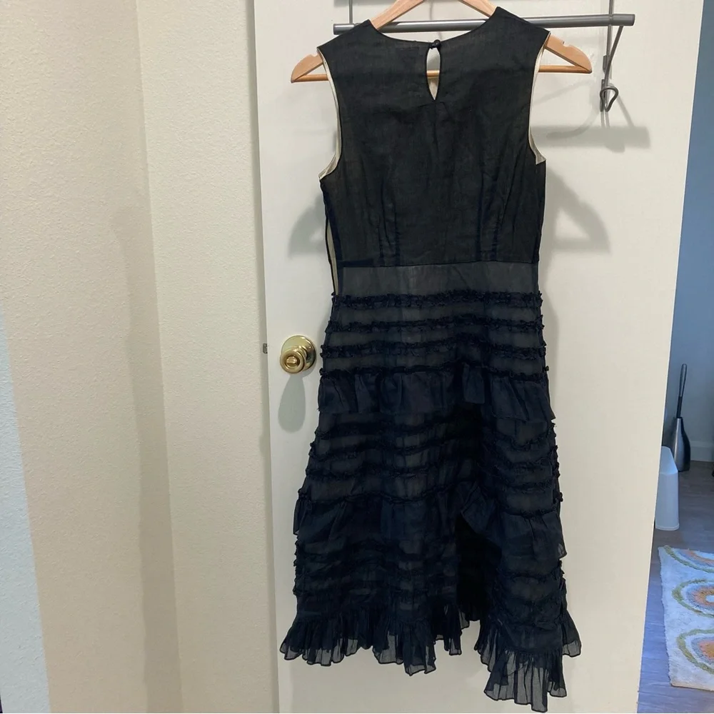 Anthropologie Odille black dress tiered ruffles whimsigoth special occasion - Picture 2 of 15